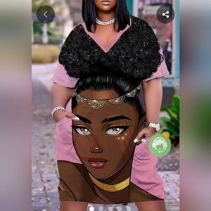 New Casual Fashion Ethnic Dress with Pockets Plus SIZE 3XL Possibly fits 4XL